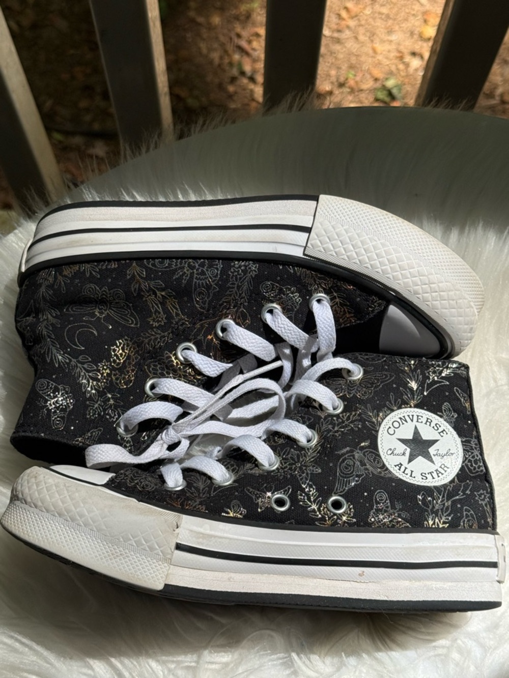 Converse Chuck Taylor All Star EVA lift High Top Sneakers Black/Gold Accents
